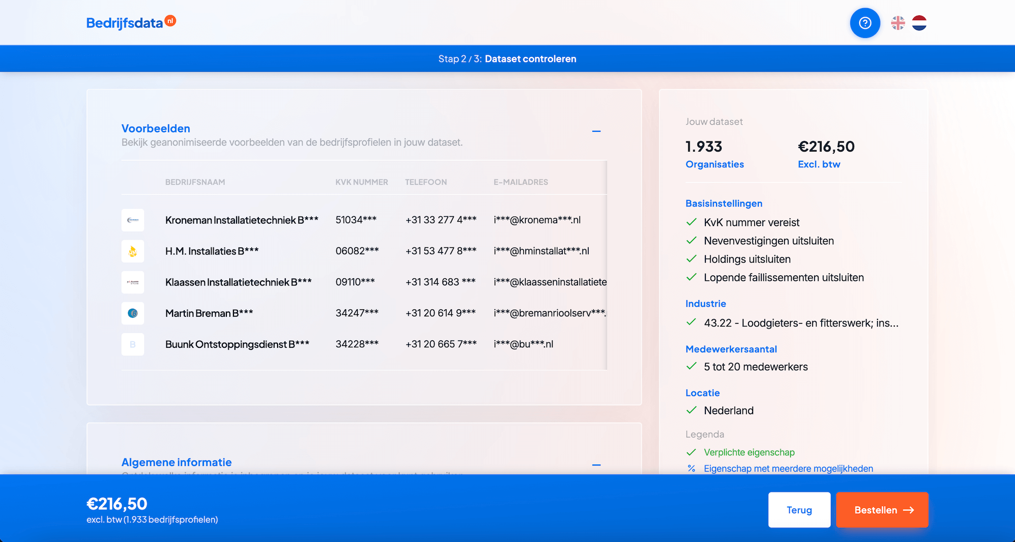 Dataset controleren